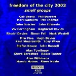 freedom of the city 2003 - small groups
